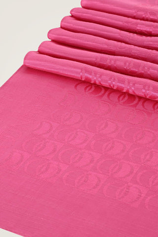 Dama Logo Fuşya Shiny Jakar Şal 70x190