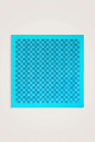 Dama Logo Mavi Tivil İpek Eşarp 90x90