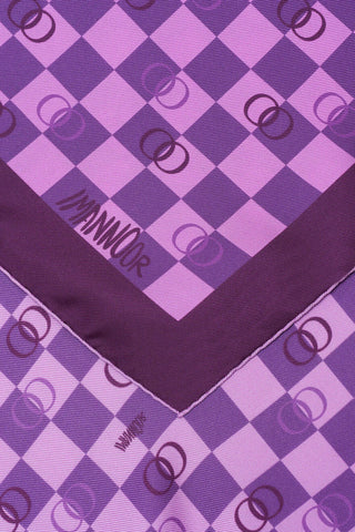 Dama Logo Mor Tivil İpek Eşarp 90x90