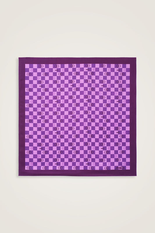 Dama Logo Mor Tivil İpek Eşarp 90x90