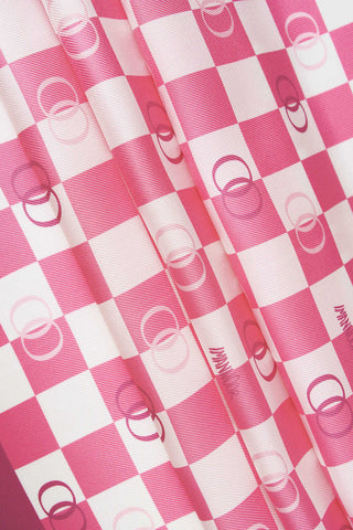 Dama Logo Pembe Tivil İpek Eşarp 90x90
