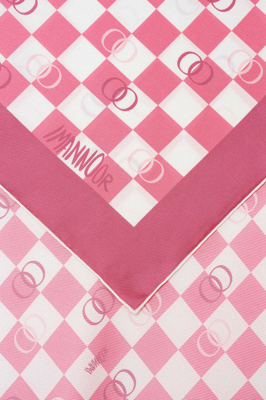 Dama Logo Pembe Tivil İpek Eşarp 90x90