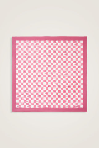 Dama Logo Pembe Tivil İpek Eşarp 90x90