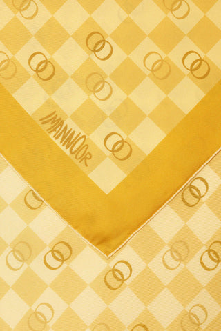 Dama Logo Sarı Tivil İpek Eşarp 90x90