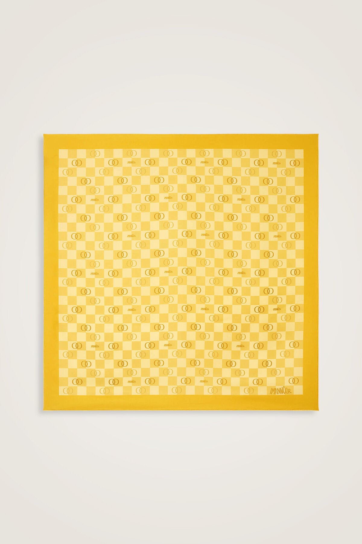 Dama Logo Sarı Tivil İpek Eşarp 90x90