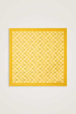 Dama Logo Sarı Tivil İpek Eşarp 90x90