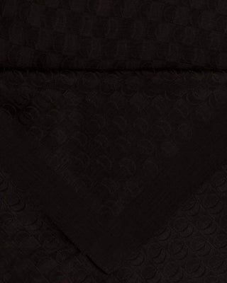 Dama Logo Siyah Shiny Jakar Şal 70x190