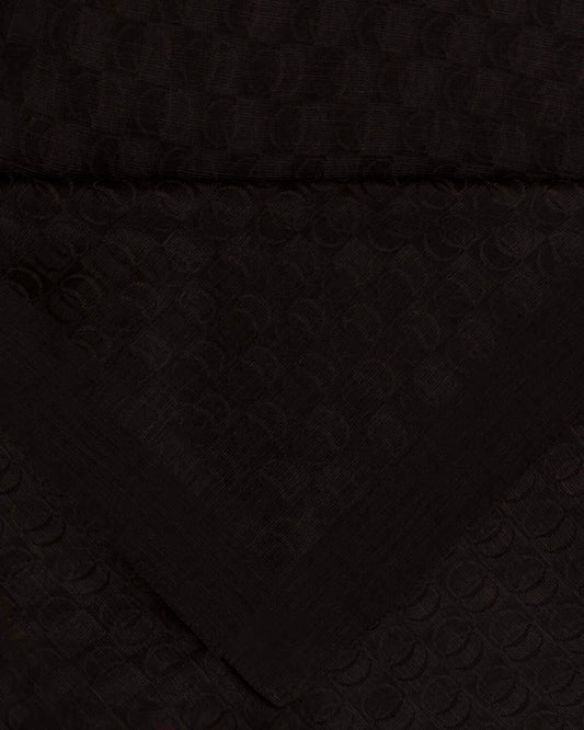 Dama Logo Siyah Shiny Jakar Şal 70x190