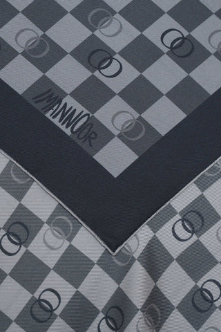 Dama Logo Siyah Tivil İpek Eşarp 90x90