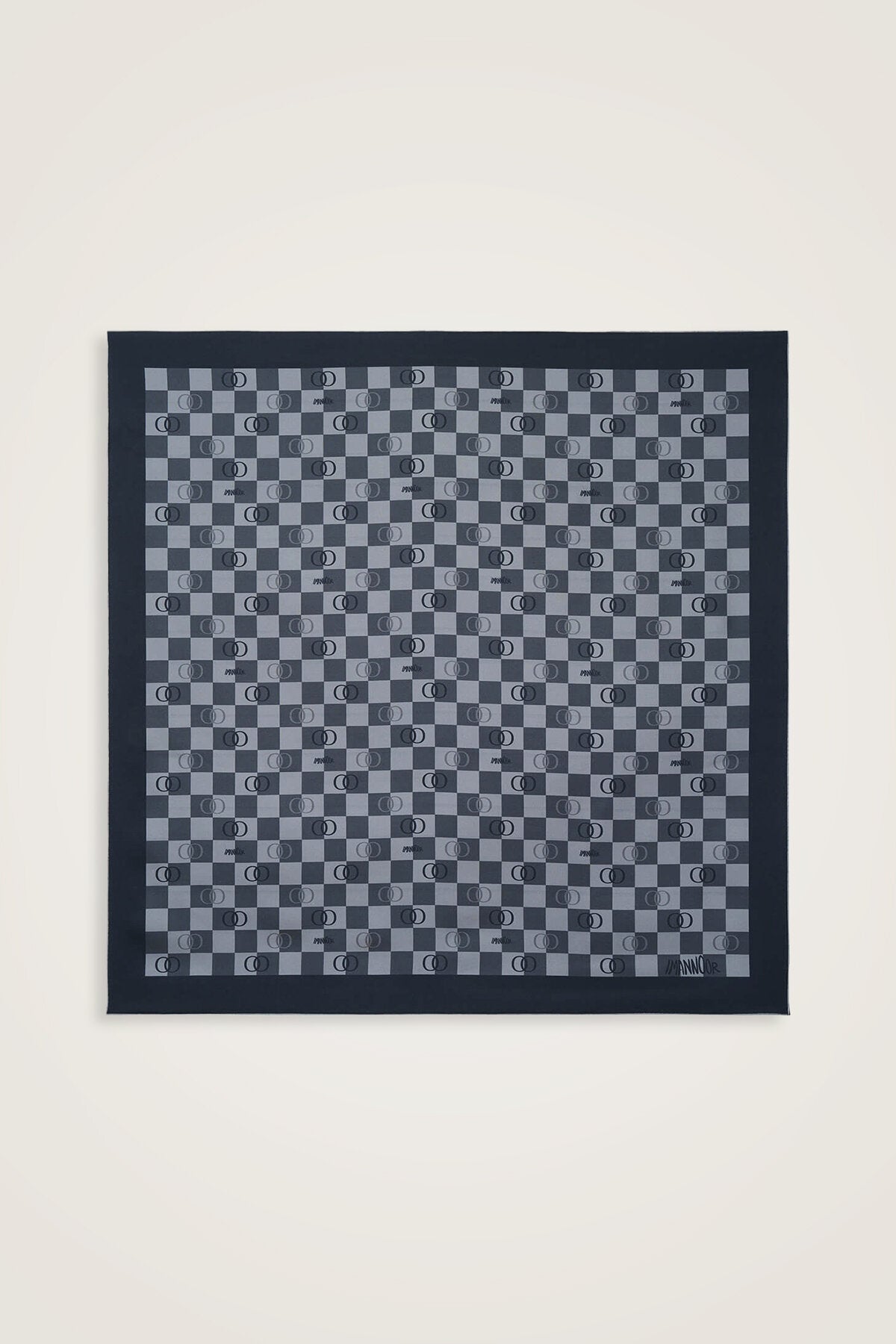 Dama Logo Siyah Tivil İpek Eşarp 90x90
