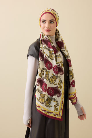 Delhi Bordo Yün Şal 70x210