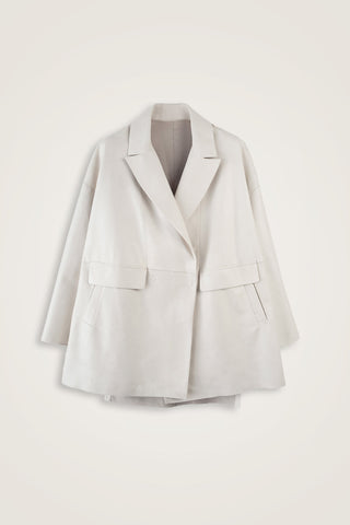 Deri Beyaz Blazer Ceket