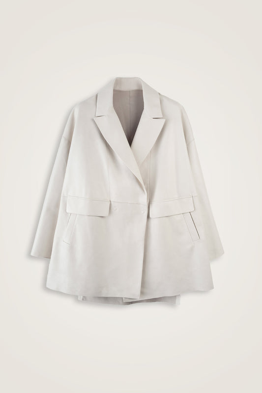 Deri Beyaz Blazer Ceket