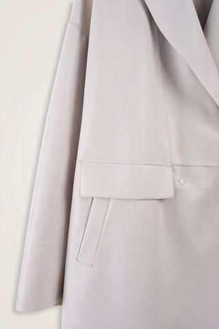 Deri Beyaz Blazer Ceket