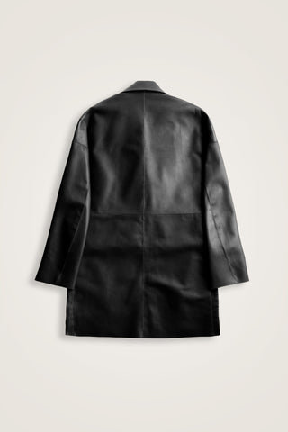 Deri Siyah Blazer Ceket