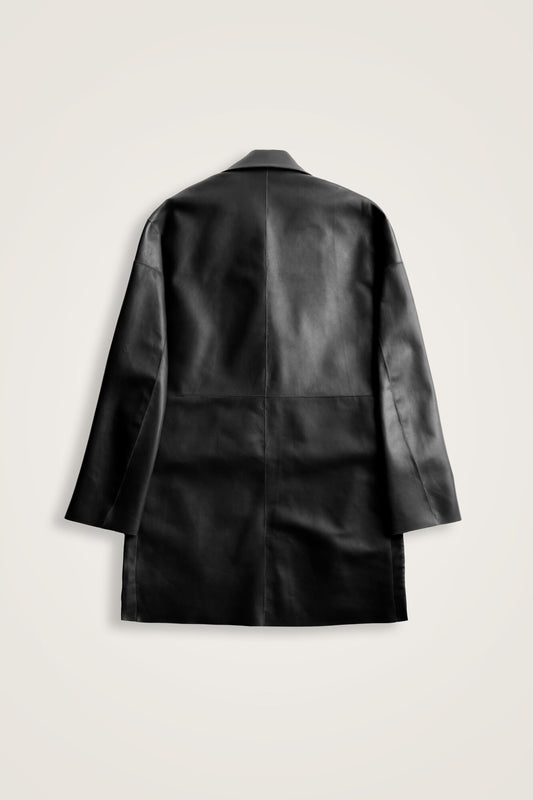 Deri Siyah Blazer Ceket