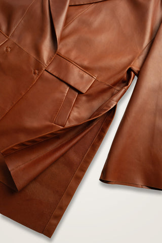 Deri Taba Blazer Ceket