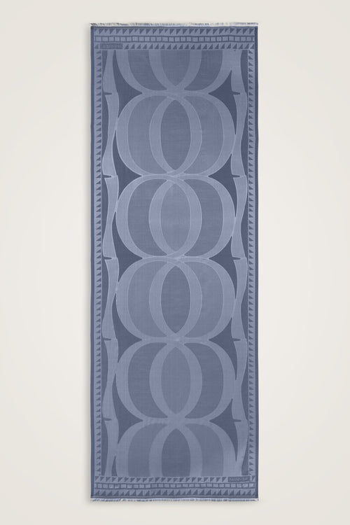 Dev Bambunoor Denim Jakar İpek Şal 70x200