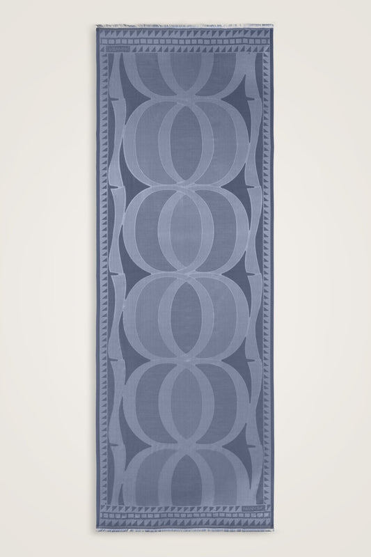 Dev Bambunoor Denim Jakar İpek Şal 70x200