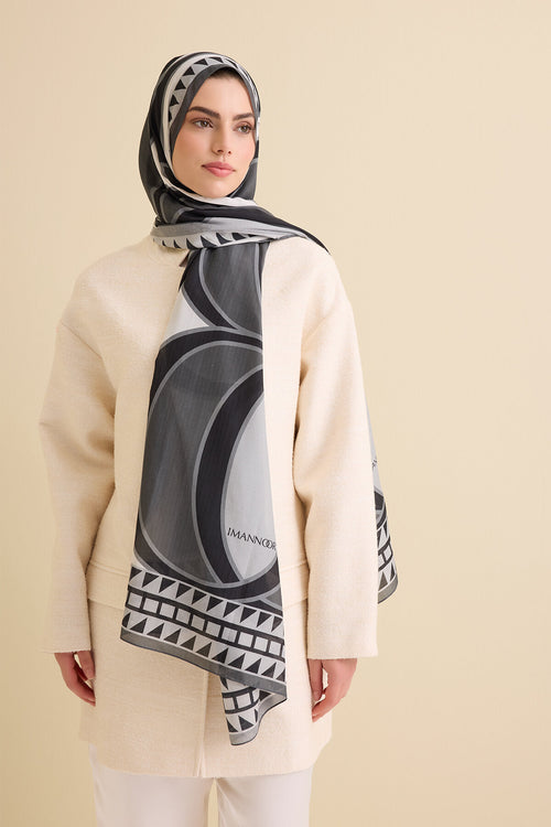 Giant Bambunoor Gray Cotton Silk Shawl