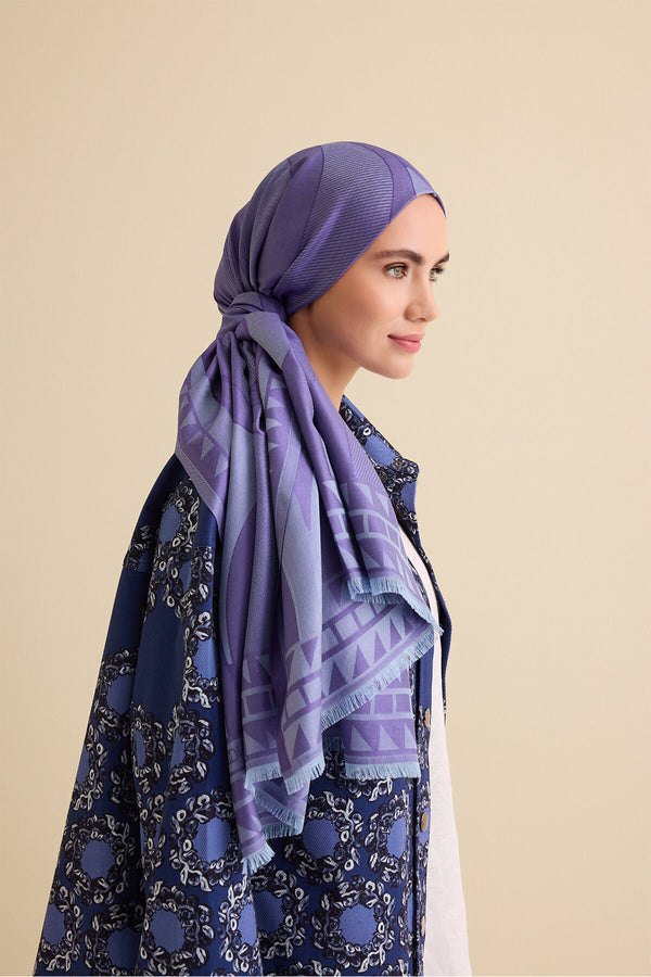 Giant Bambunoor Lavender Jacquard Silk Shawl