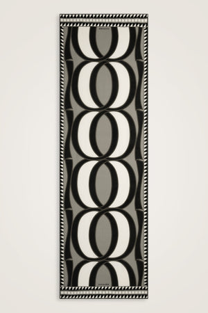 Giant Bambunoor Black Crepe Silk Scarf
