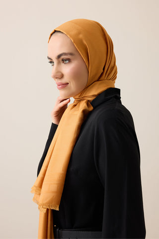 Dev Bambunoor Tarçın Jakar İpek Şal 70x200