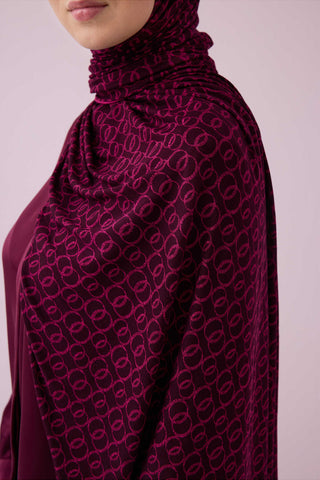 Dokuma Noor Bordo Supreme Şal 70x175