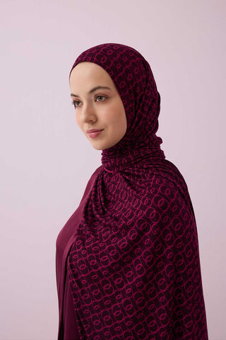 Dokuma Noor Bordo Supreme Şal 70x175