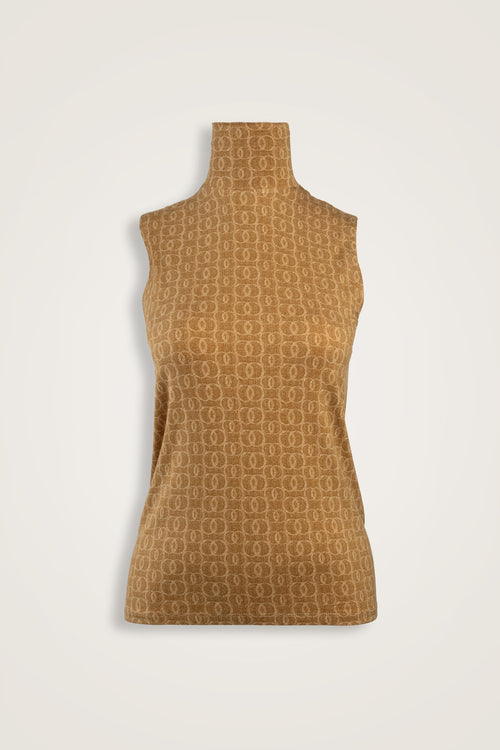 Woven Noor Camel Supreme Sleeveless Blouse
