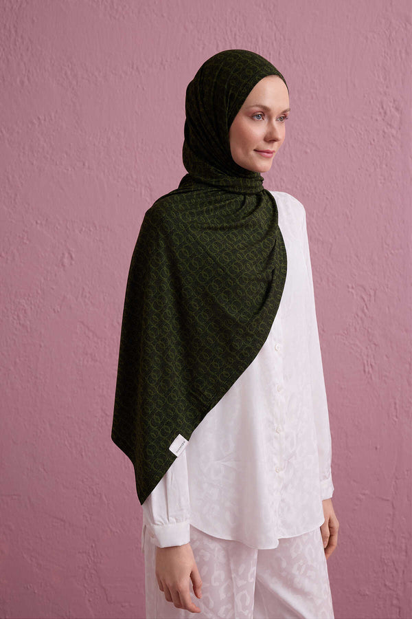 Dokuma Noor Haki Supreme Şal 70x175