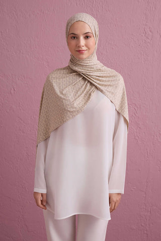 Dokuma Noor Krem Supreme Şal 70x175