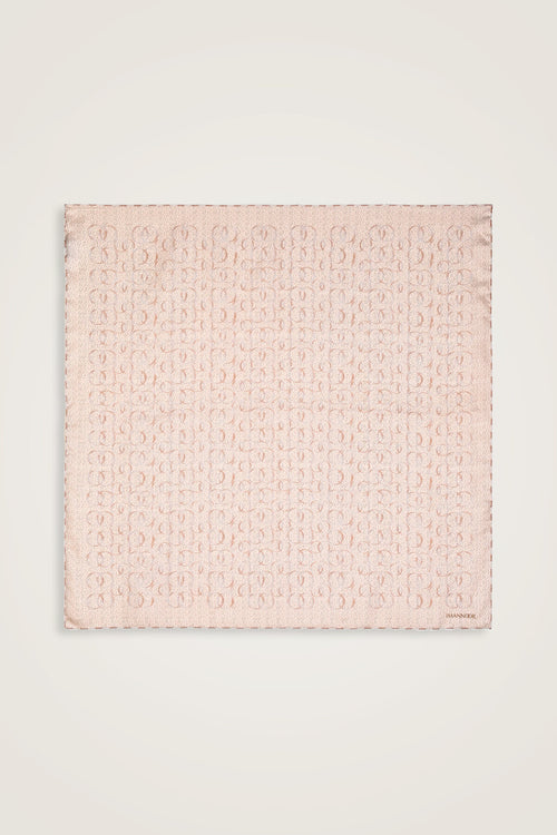 Woven Noor Cream Silk Twill Scarf