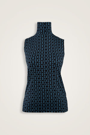 Woven Noor Navy Supreme Sleeveless Blouse