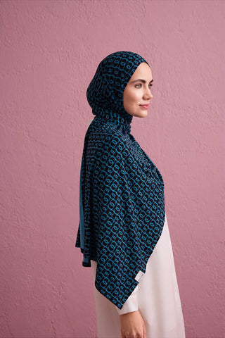 Dokuma Noor Lacivert Supreme Şal 70x175