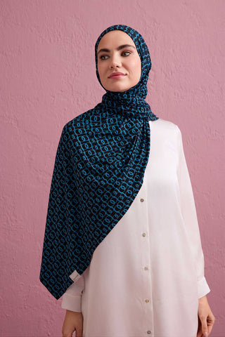 Dokuma Noor Lacivert Supreme Şal 70x175