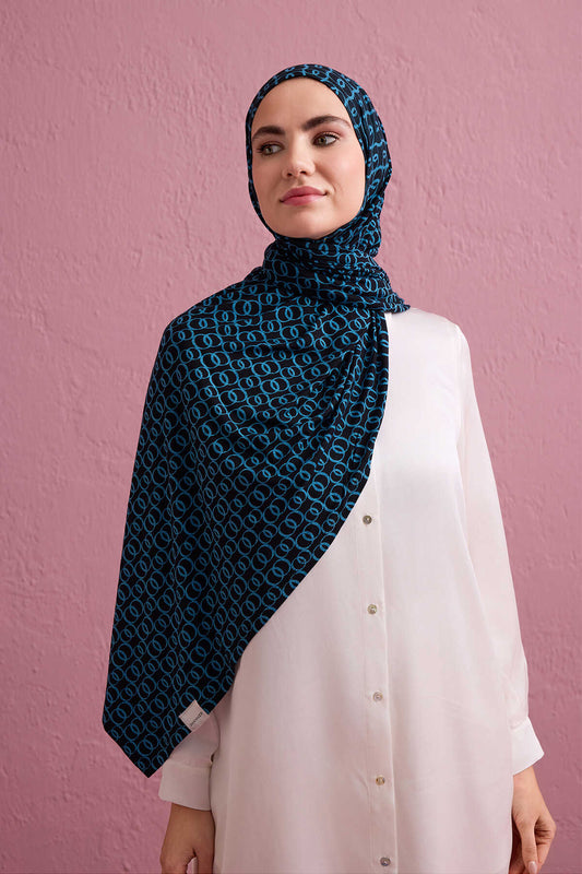 Dokuma Noor Lacivert Supreme Şal 70x175