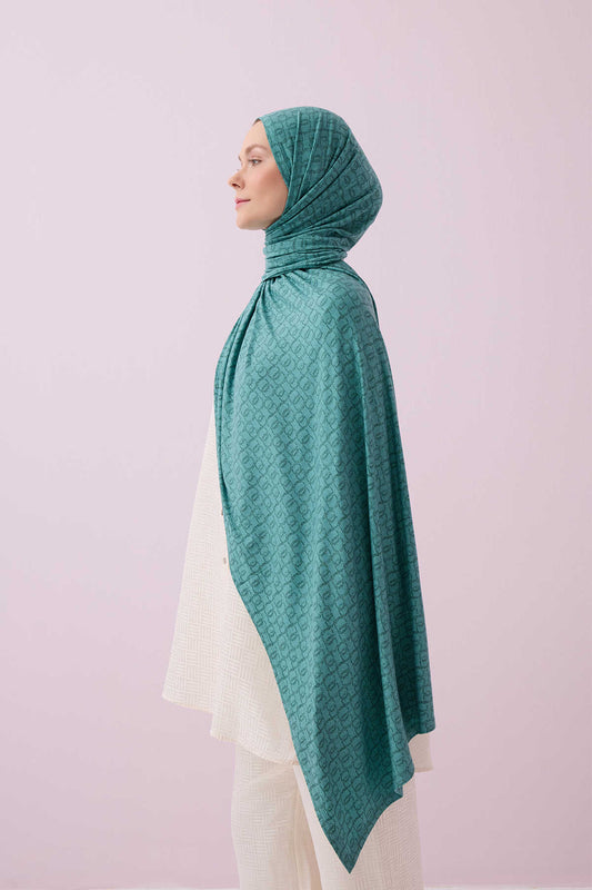 Dokuma Noor Mint Supreme Şal 70x175