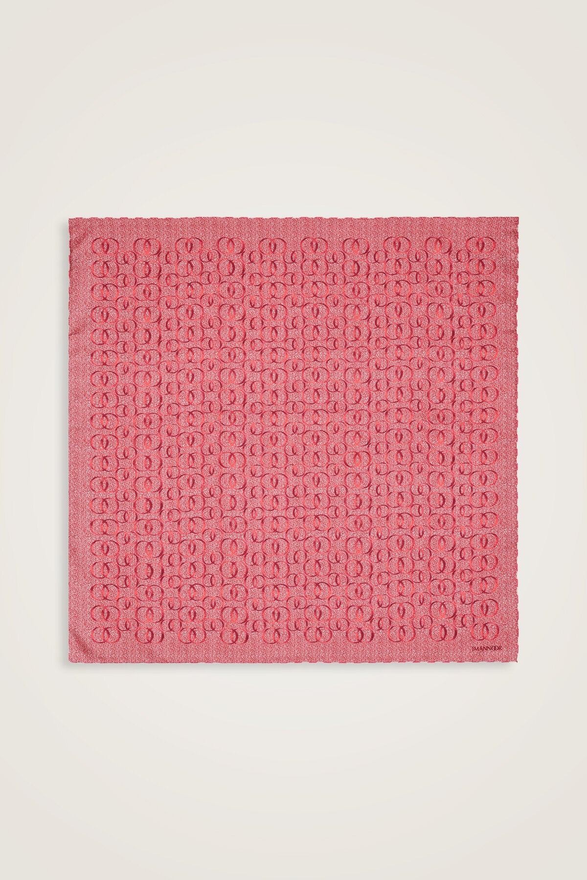 Dokuma Noor Pembe Tivil İpek Eşarp 90x90