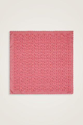 Dokuma Noor Pembe Tivil İpek Eşarp 90x90