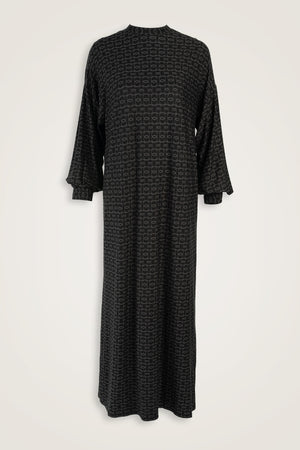 Woven Noor Black Sleeveless Rib Combed Cotton Dress