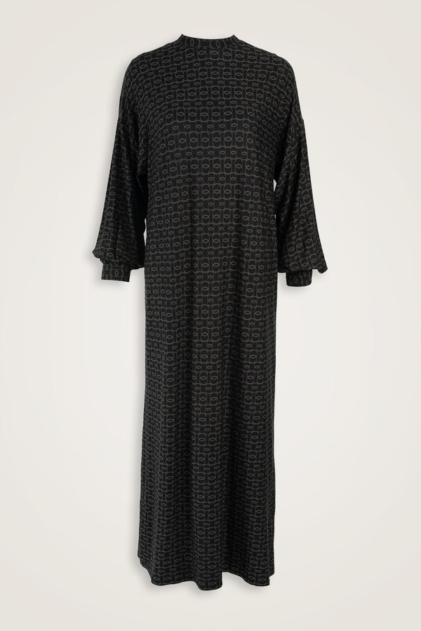 Woven Noor Black Sleeveless Rib Combed Cotton Dress