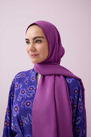 Düz Fuşya Naia Pamuk Şal 70x210