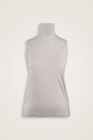 Solid Color Light Stone Long Supreme Sleeveless Blouse