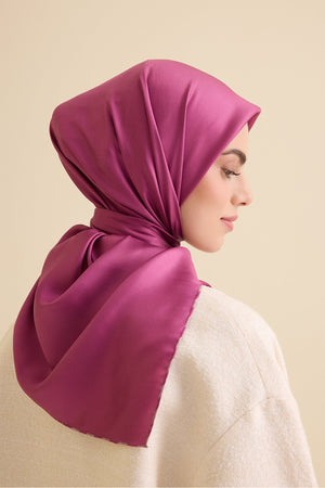 Solid Color Dusty Rose-Dark Rose Double-Sided Silk Scarf