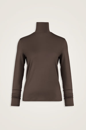 Solid Color Dark Brown Short Supreme Blouse