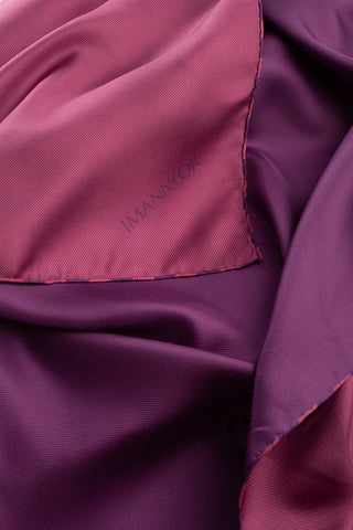 Düz Renk Mor Menekşe-Pembe Menekşe Çift Taraflı Mulberry İpek Eşarp 94x94