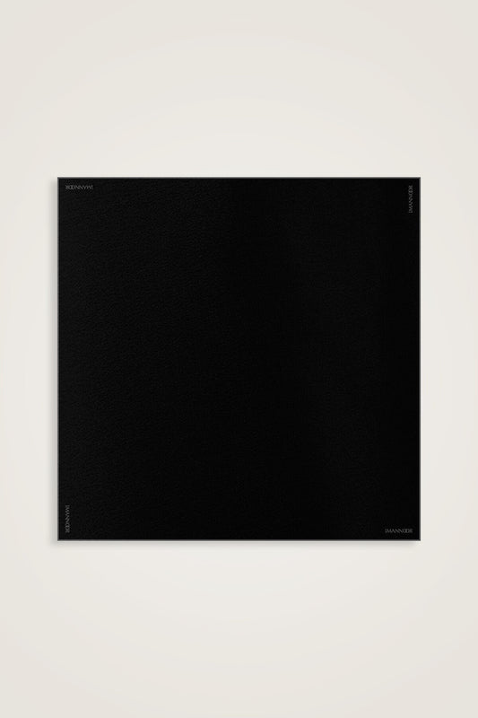 Düz Renk Siyah Krep İpek Eşarp 110x110