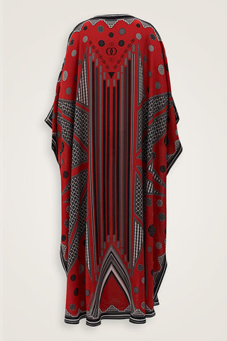 Esen Yolu Kırmızı İpek Kaftan