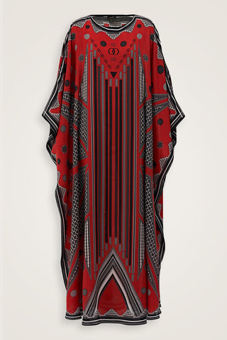 Esen Yolu Kırmızı İpek Kaftan